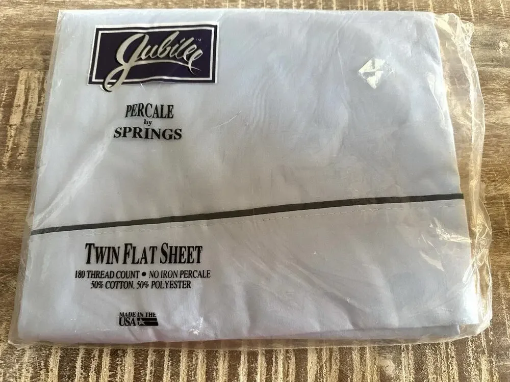 Vintage Jubilee Percale by Springs Twin Flat Sheet 66